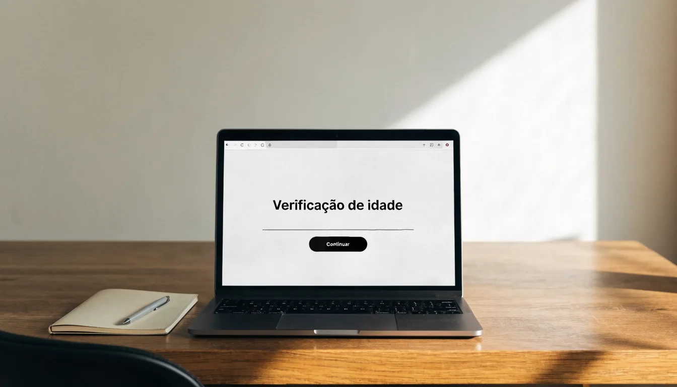 Uma folha de licença em papel com um selo vermelho, pousada numa secretária de madeira ao lado de uma caneta